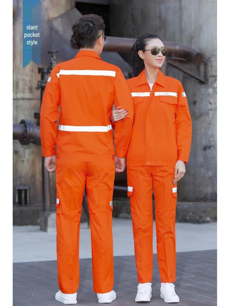 Reflective Workwear Set: Spring & Autumn, Summer Sanitation, Road Construction, Wear-resistant, Thin Long-sleeved Uniform