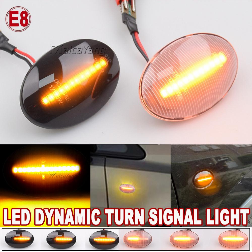 2Pcs Dynamic Amber LED Side Marker Turn Signal Sequential Blinker Light For Opel Corsa C Combo B Meriva A Astra F Tirgra A