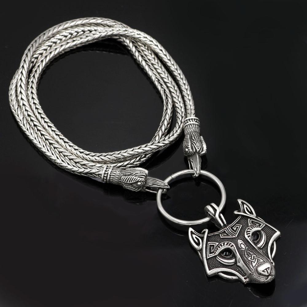 Norse Viking Raven Pendant Cord Odin's Ravens Of Thor's Hammer Amulet Axe Crow Chain Necklaces Men Ethnic Jewelry Drop Shipping