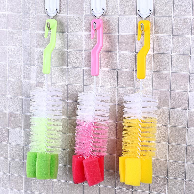 1Pc Multifunctional Cleaning Brush Extended Cup Brush Curved Bottle Mouth Milk Bottle Wine Bottle Fine Mouth Brush
