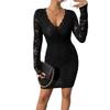 New Arrival: Women’s V-neck, Sexy Lace, Figure-hugging, Long-sleeved Dress