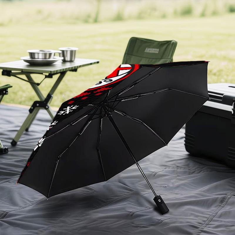 1PC Ac Milan Printed Umbrella Folding umbrella, automatic umbrella 8-Frame for Travel, camping Fan gifts Christmas Gifts