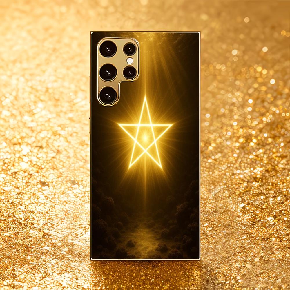 Star Array Atmosphere High-end Electroplating Glass PhoneCase for Samsung Galaxy S26 S25 S24 S23 S22 S21 FE,Ultra,Plus