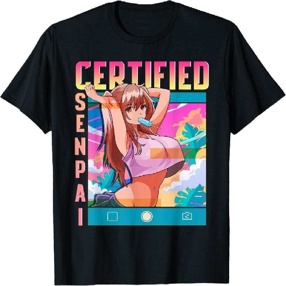 

Aesthetic Certified Senpai Anime Otaku Manga Japanese T-Shirt XXXXXL чёрный