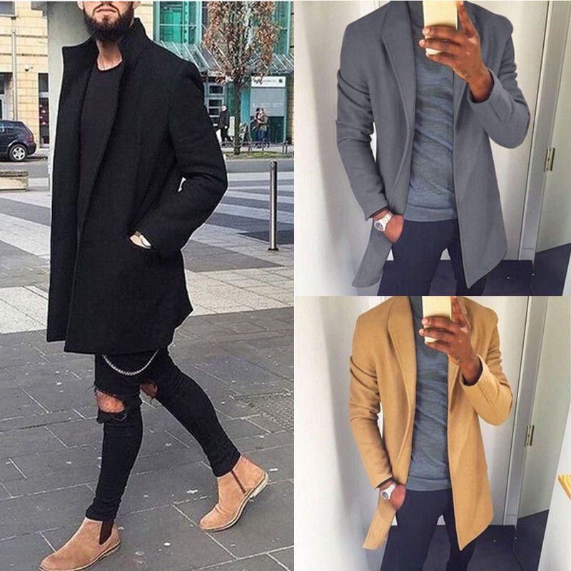 Men's Winter Warm Slim Trench Coat Cardigan For Stylish Formal Outfits