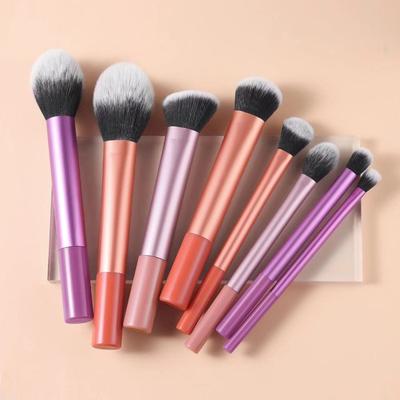 8-piece Long Handle Makeup Brush Set Multi-color Ultra-soft Powder Brush Blush Brush Eyeshadow Brush Beginner's Complete Tool Set
