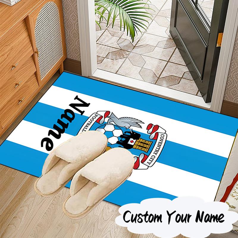 Custom Name Coventry Football Club Crest Rug for Living Room, Game Rooms, Office, Bedroom, Floor Mat Playful Design, fan gifts Christmas decor