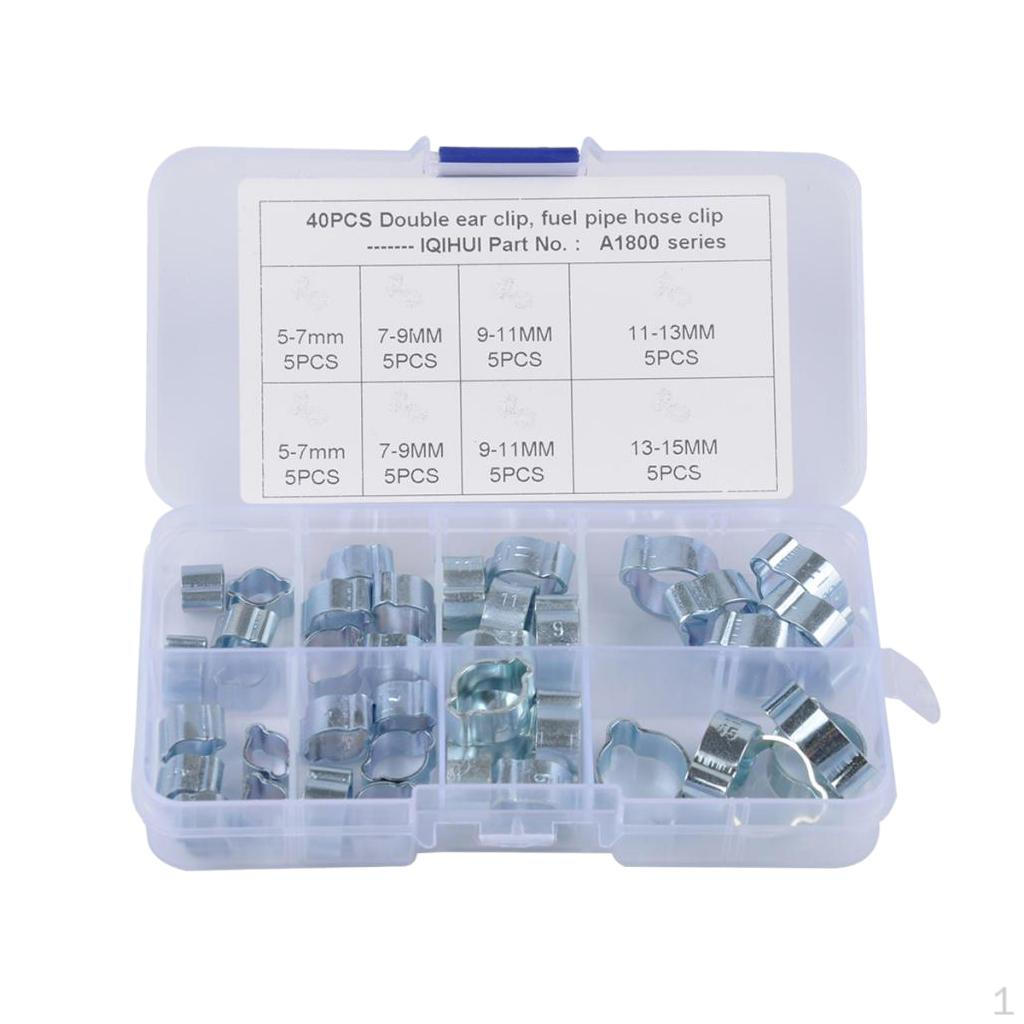 

40pcs Double Ear Hose Clip Line Fastener Sealing Hoses Accessories