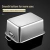Large Rectangular Stainless Steel Serving Basin with Lid and Handle