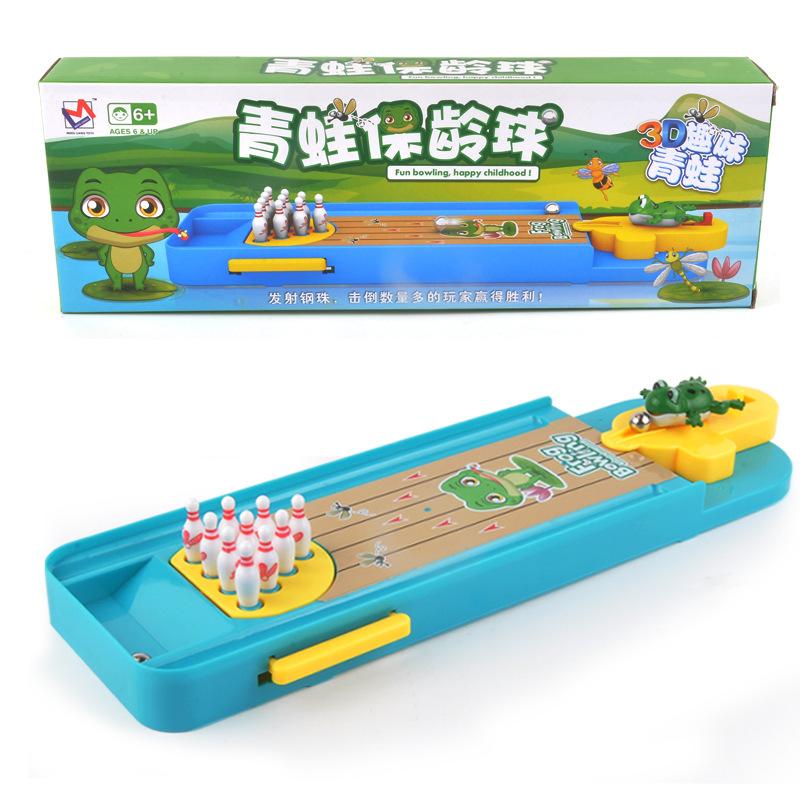1Pc Board Games, Intellectual Toys, Children's Bowling, Frog Catapult Ball Toys, Mini, Tabletop Shooting Games,