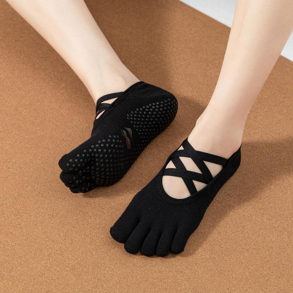 Korean Style Non-Slip Pilates Yoga Socks for Women - Trendy Five-Toe Indoor Fashion