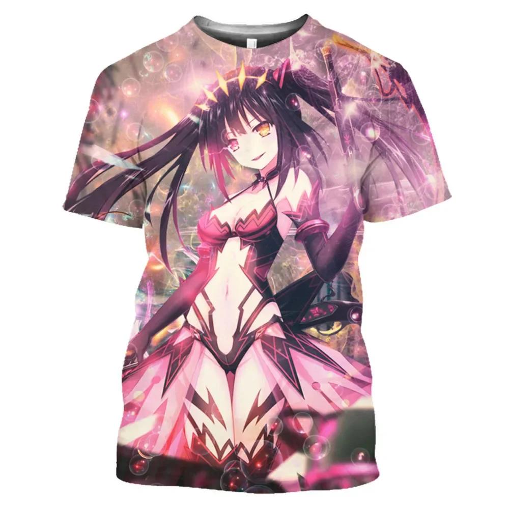 

Mangas Date A Live Tokisaki Kurumi Sexy Girls Otaku Graphic 3D T-Shirts Аніме Сорочка Harajuku з коротким рукавом для чоловіків Футболки Топи XL