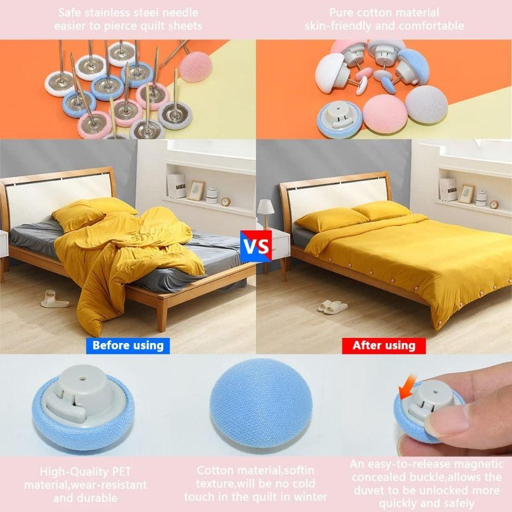 12Pcs Non-Slip Duvet Cover Clips Safe Blanket Buckles Sturdy Bed Sheet Fastener Grippers  Home