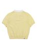 KODAK Collar Contrast Boucle Short Sleeve Knit Women'S Yellow