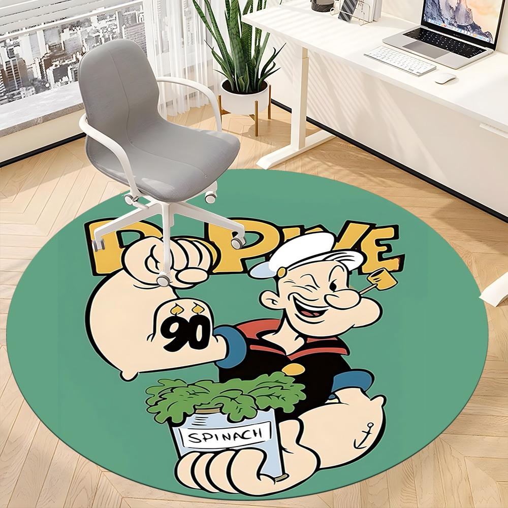 1pc Popeye Office Round Area Rug, Bedroom Living Room Home Decor, Room Deco, Offic a1016173