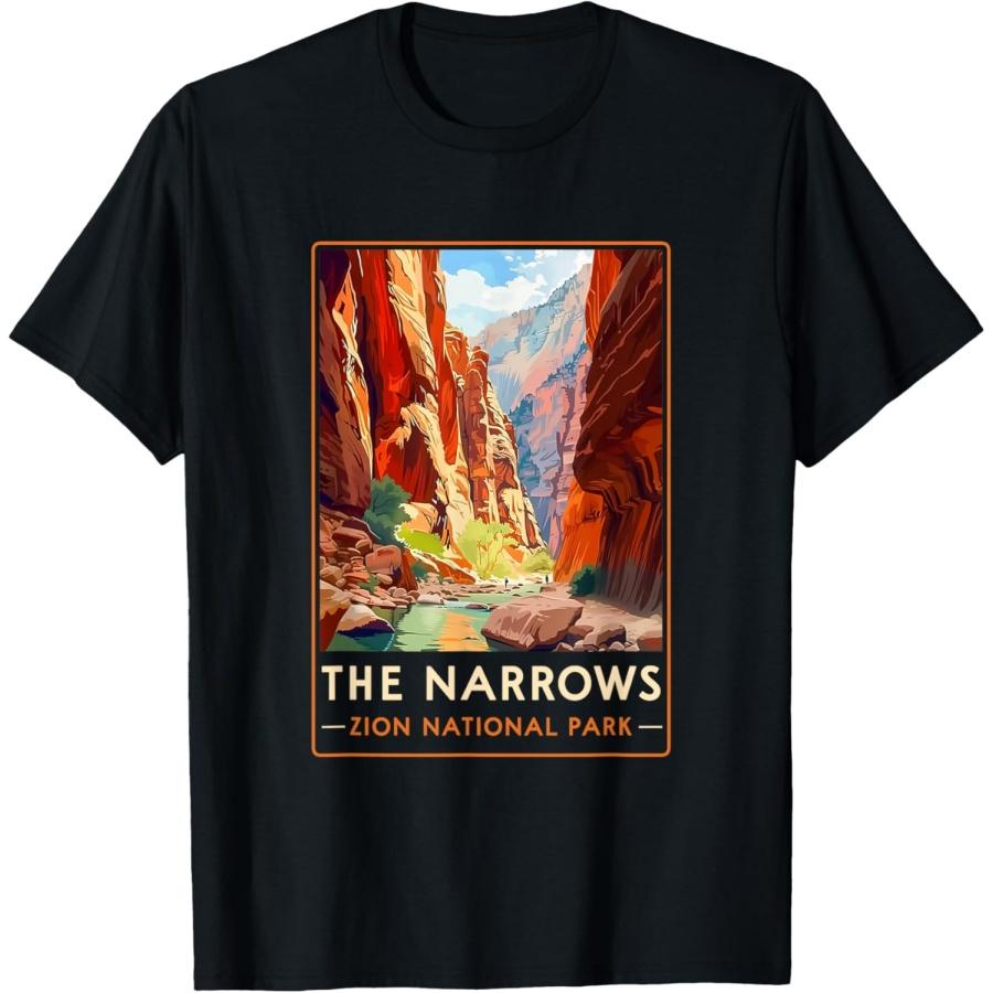 The Narrows Zion National Park Hiking Nature Outdoor T-Shirt XXXXXL чёрный