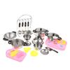 27PCS Stainless Steel Pots and Pans Kitchen Cookware Playset for Kids with Cooking Utensils