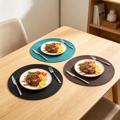 Round Placemats for Dining Table Woven Heat Insulation Pad Biodegradable