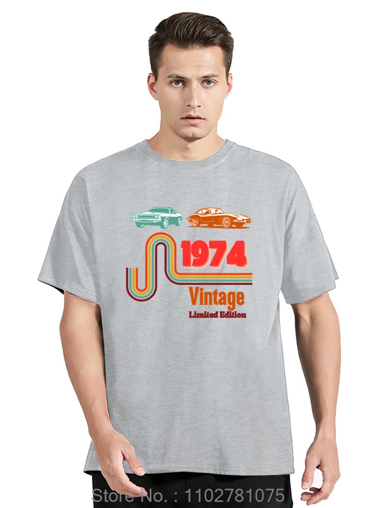 Born In Vintage 1974 Oversized T-shirt Limited Edition Cassette Men Clothing Vintage Cotton Tshirt Funny Tees Fitness T Shirt