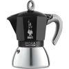 Italian Coffee Maker - BIALETTI - NEW MOKA INDUCTION - 6 Cups - 0.28 L - Black / Silver