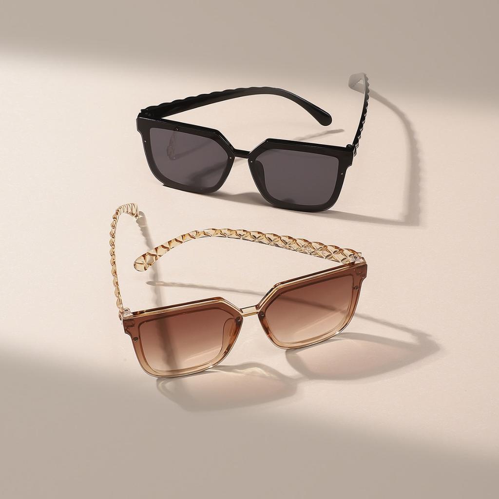 Box sunglasses trend new UV protection fashion casual Internet celebrity street shooting atmosphere personalized sunglasses
