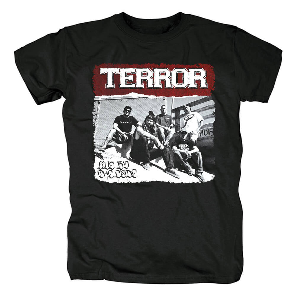 Vtg Terror Band Gift For Fans Cotton Black Full Size Unisex Shirt XXXXL