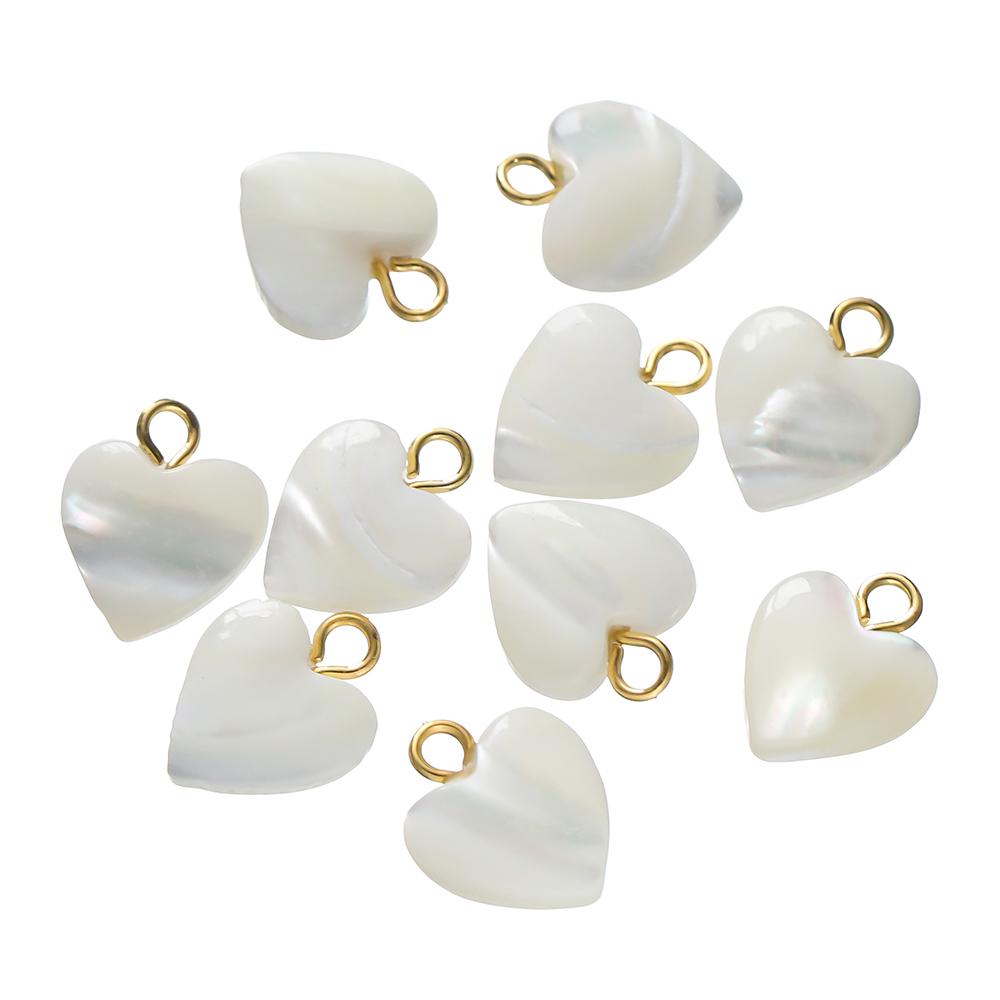 

5pcs/Lot Natural Shells Pendants Heart Shape Charms Pendant for Necklace Earrings Keychain Charm DIY Jewelry Making Supplies золотой