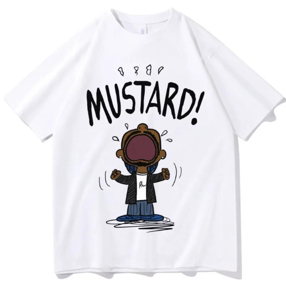 

Funny Kendrick Lamar MUSTARD Meme T-Shirt Unisex Short Sleeve Hip Hop Cotton Graphic Summer Tee Loose Music Lover Apparel S