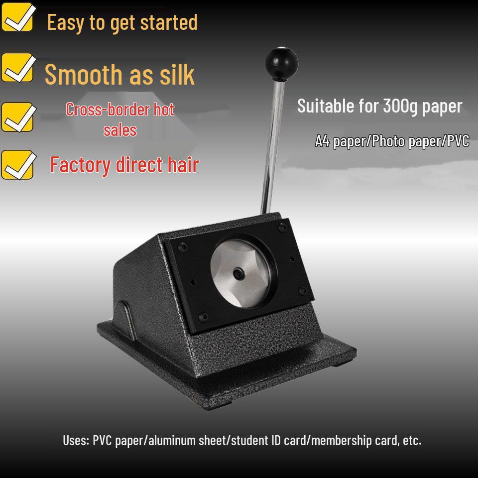 Round Desktop Card Cutter: Multi-Material Cutting Machine for Paper, Iron, Aluminum, and Film in 8 Sizes