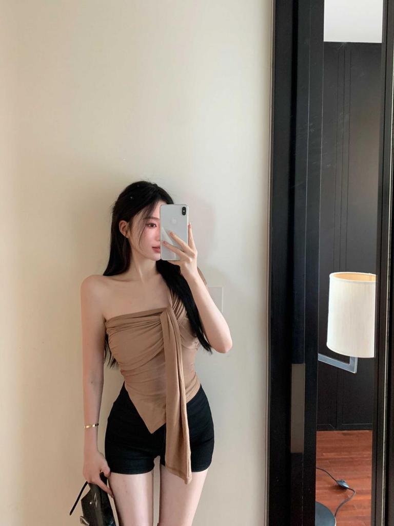 Spring/Summer Off-Shoulder Slim Fit Bandeau Tank Top