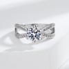 925 Sterling Silver Ring Inlaid With Aaaaa Round 1 Carat Zircon Women's Fashion Birthday Wedding Valentine's Day Jewelry Gift
