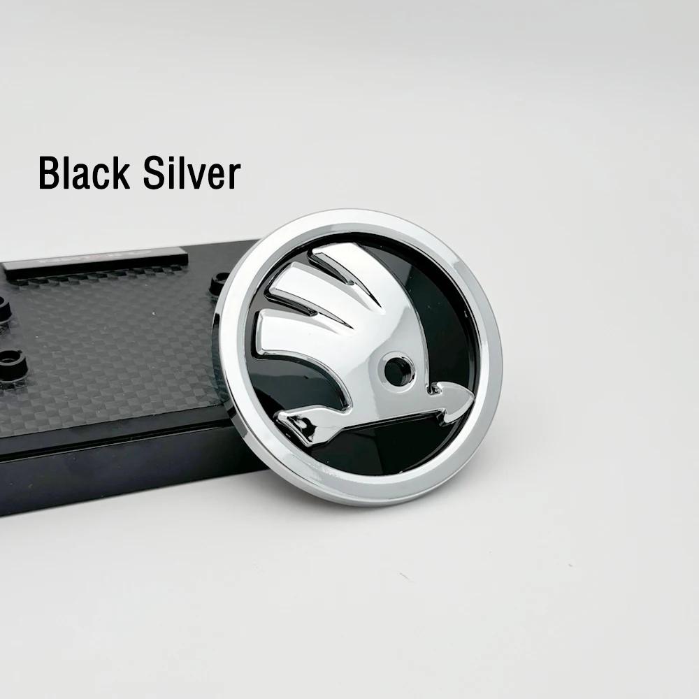 2025 Hot 3D ABS 80/90mm Car Front Grille Trunk Logo Sticker For Skoda Octavia 2 3 A5 A7 Kodiaq Fabia Rapid 3 Karoq Superb VRS Ac