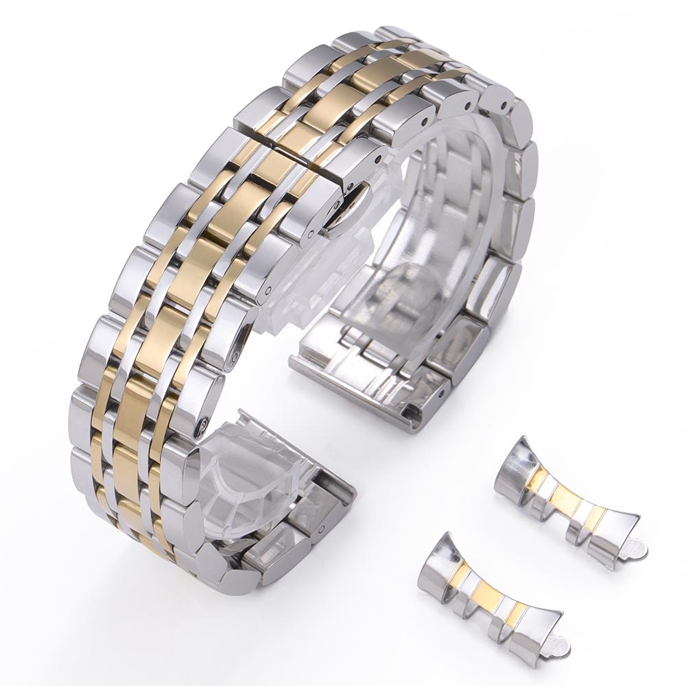12/14/16/18/19/20/21/22mm Solid Stainless Steel Watch Band for Tissot for Citizen for Armani Butterfly Buckle Metal Wrist Strap