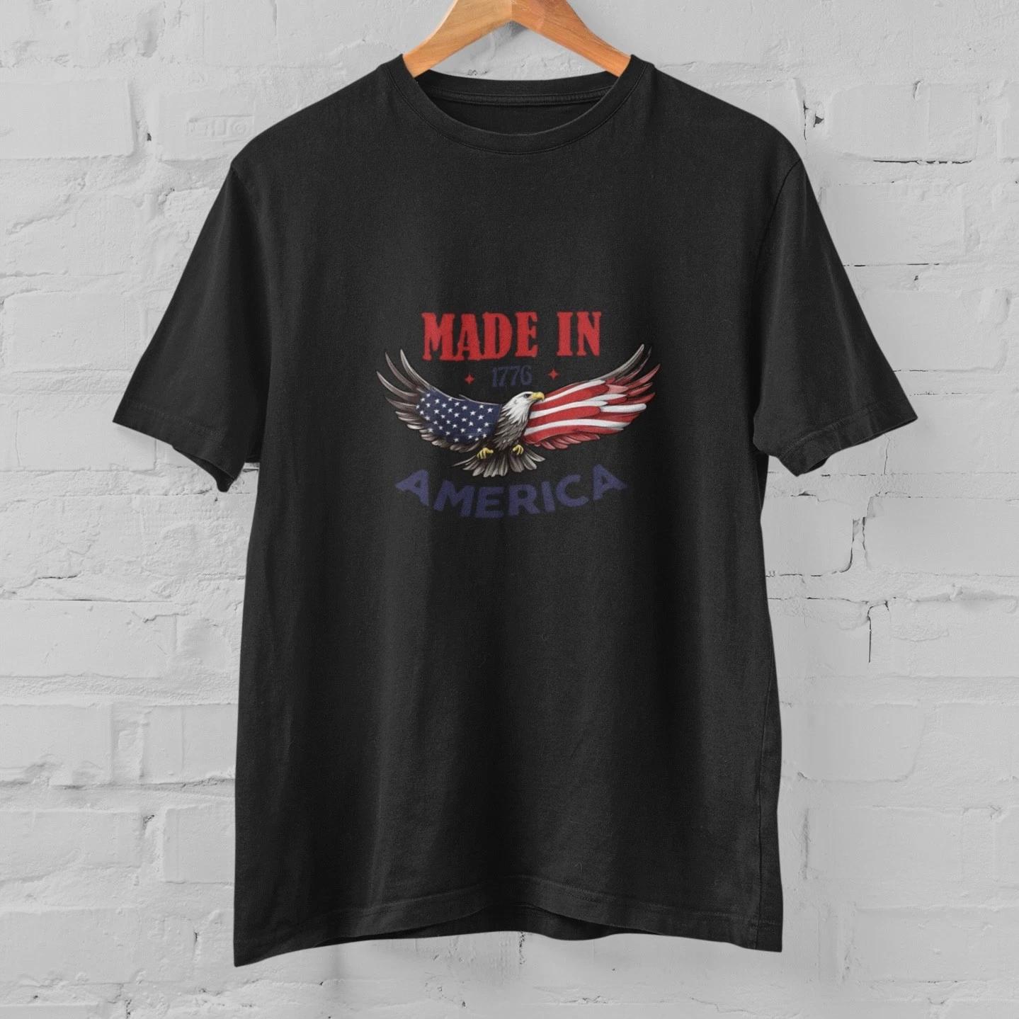 Made In 1776 Shirt Patriotic USA T Shirt American Flag Eagle 4th of July Tee XXXL