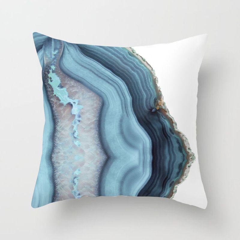Pattern Blue Simple Pillow Cases Sofa Car Waist Throw Cushion Cover Decor Home