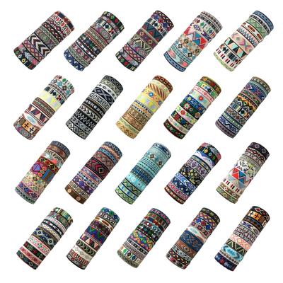 Conjunto de 10 Pulseiras Boêmias Trançadas Feitas à Mão Coloridas Tecidas Faixas de Amizade Pulseira Ajustável para Mulheres e Adolescentes