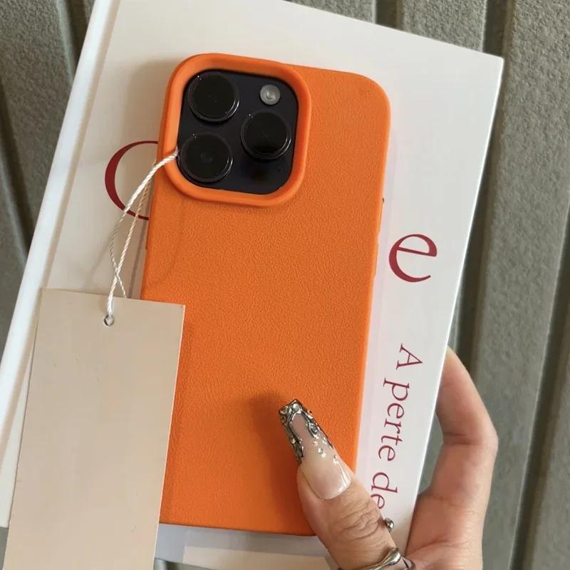 Luxuriöse Matte Weiche Leder Candy Handyhülle Für iPhone 16 15 14 Plus 13 12 11 Pro Max Linsenschutz Stoßfeste Silikonhülle