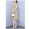 Summer French Elegant Temperament Fashion Casual Dress Age Reducing High Waist Slimming Mid Length Dress for Ladies
