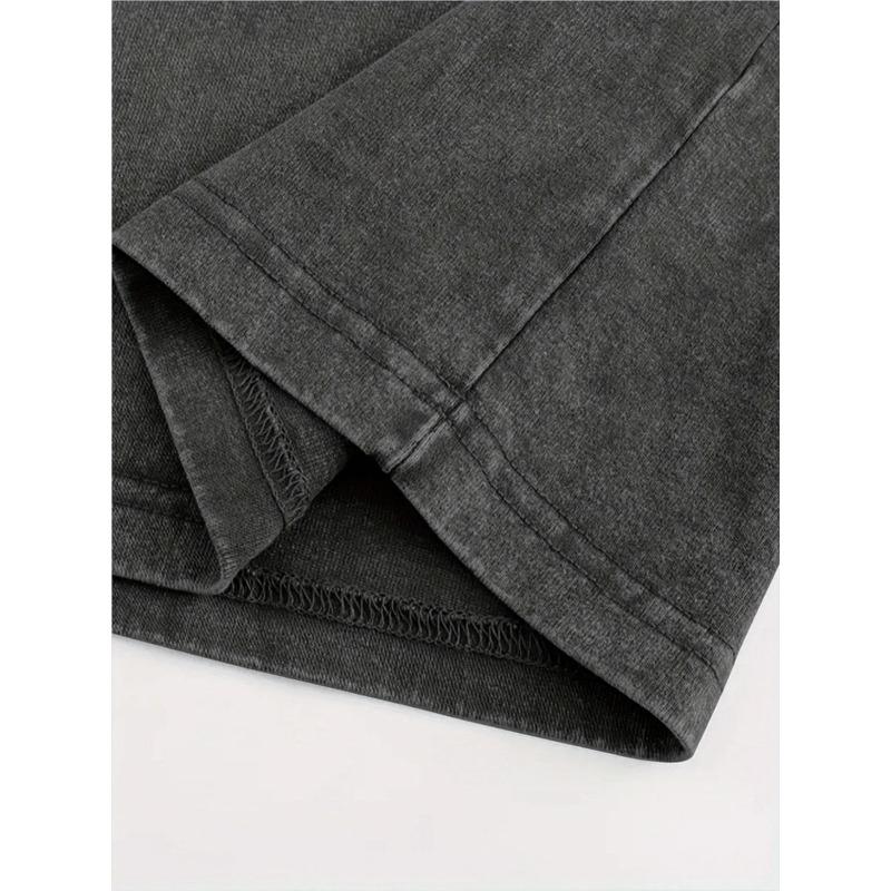Street Trendy Herrenbekleidung, Retro-Auto-Muster Bedruckte Herren-Mode-T-Shirts, Hochwertige Heavy Washed T-Shirts, Rundhals Locker Große Größe