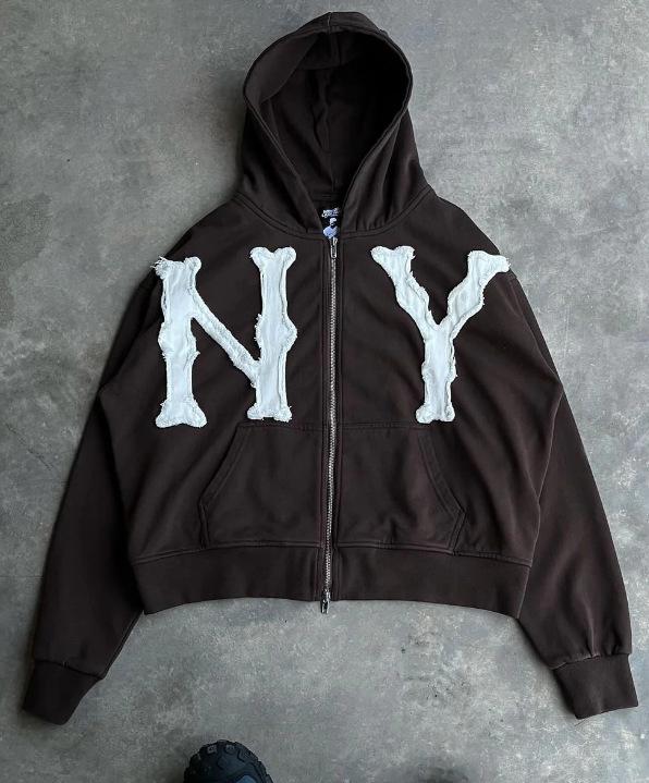 2024 Embroidered Hooded Cardigan: Unisex Loose-Fit Trendy Spring/Summer Jacket