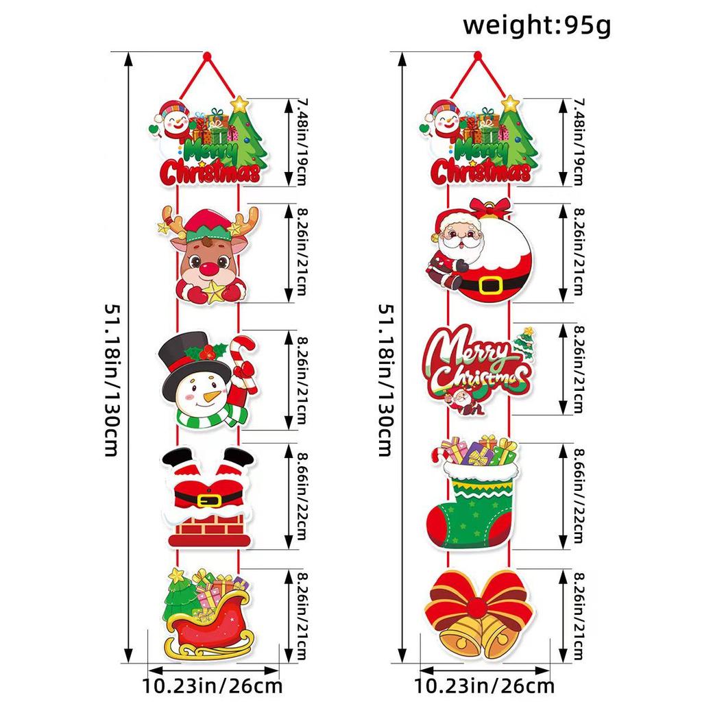 Christmas Door Hanger Decorations: Santa Claus & Snowman Party Atmosphere Set