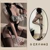 Women Sexy Lace Trim Suspender Maid Cosplay Role Play Lingerie One Piece