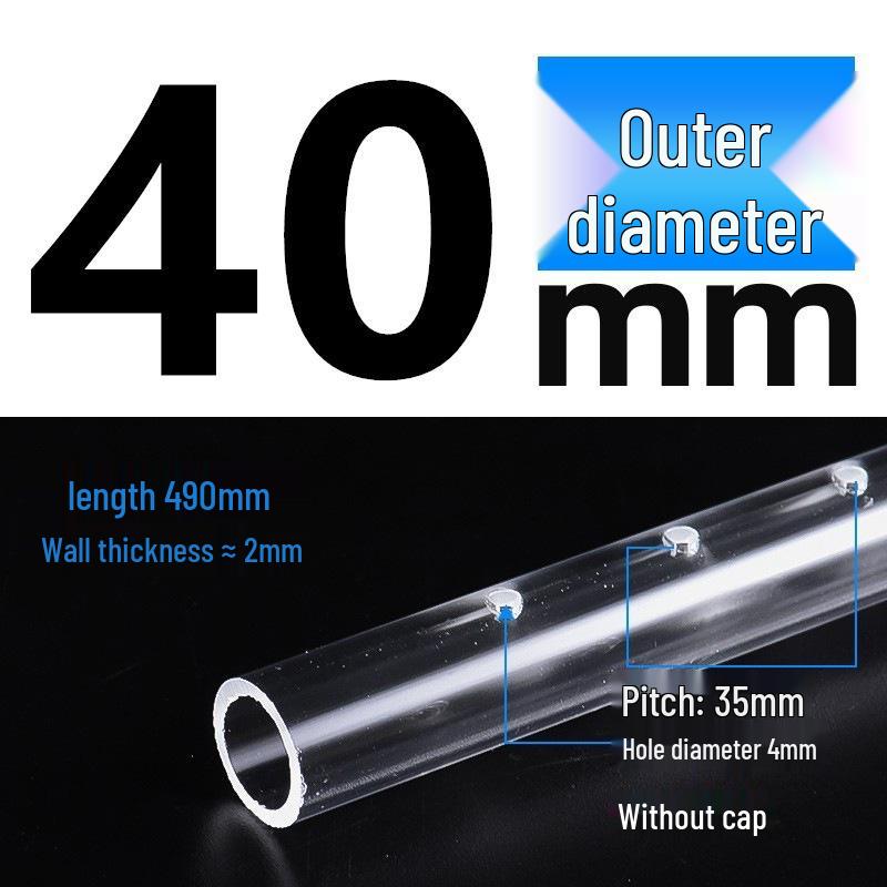 Longxiang Aquarium Acrylic Transparent Rain Tube Outlet (3/4/6 inch, 20mm)