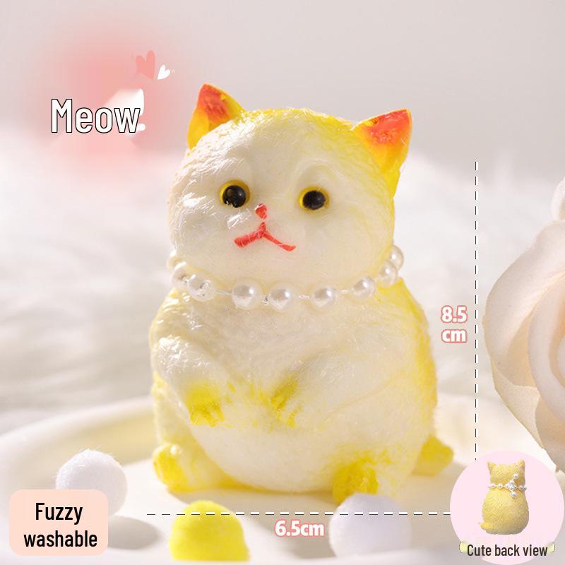 Plüsch-Stoffpuppe Katze Stressspielzeug - Realistische Katzen-Ornament für Büro-Entspannung