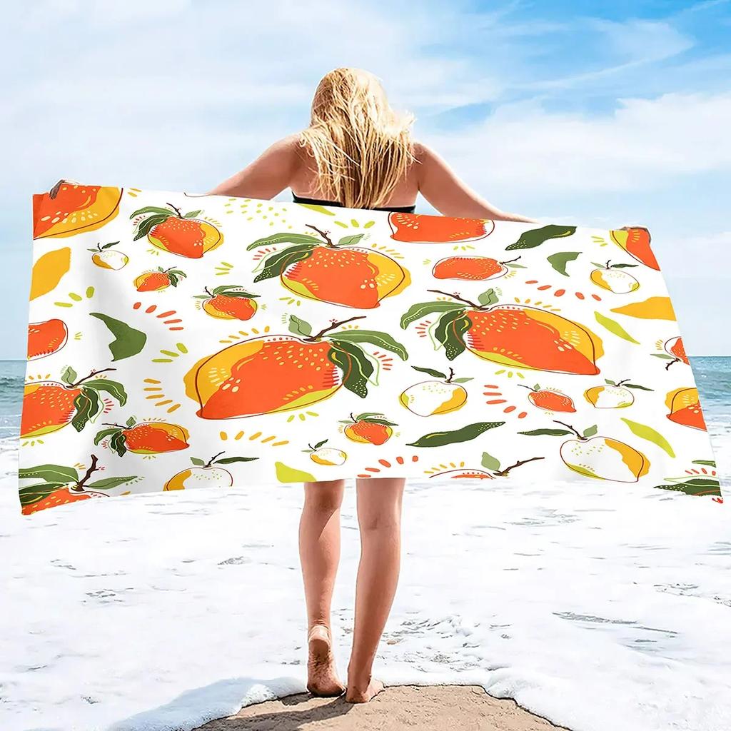 Mango Frucht Mikrofaser Sandfrei Schnelltrocknend Strandtuch,Leicht Übergröße Dünn Super Saugfähig Handtuch Pool Reisen Camping