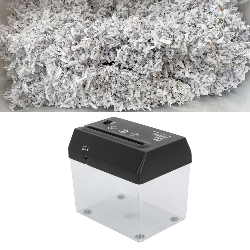 Paper Shredder USB Electric Portable Desktop Small A6 Strip Cutting Tool for Office