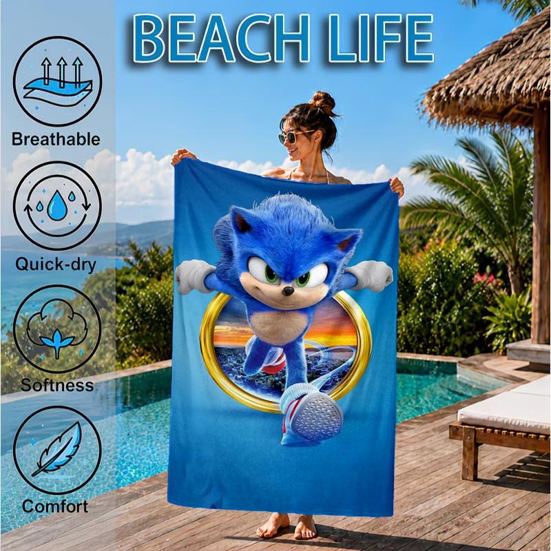 Hedgehog Adventure Speed And Colors Beach Towel, Microfiber Beach Towel, Perfect For Pool, Beach, Travel, Home Decor Beach Party Fan Gifts