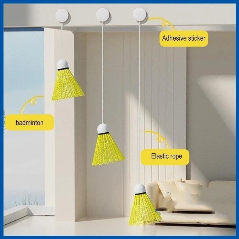 1 Set Hanging Badminton Trainer Luminous Glow Design No Ball Picking Needed Fit For Indoor Home Practice Kids Beginners
