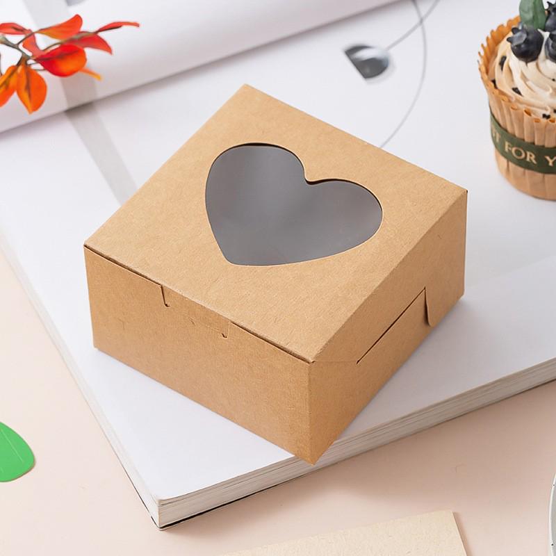 Transparent Window Cupcake & Pastry Box - Cookie, Snowflake Crisp, and Egg Tart Packaging Box