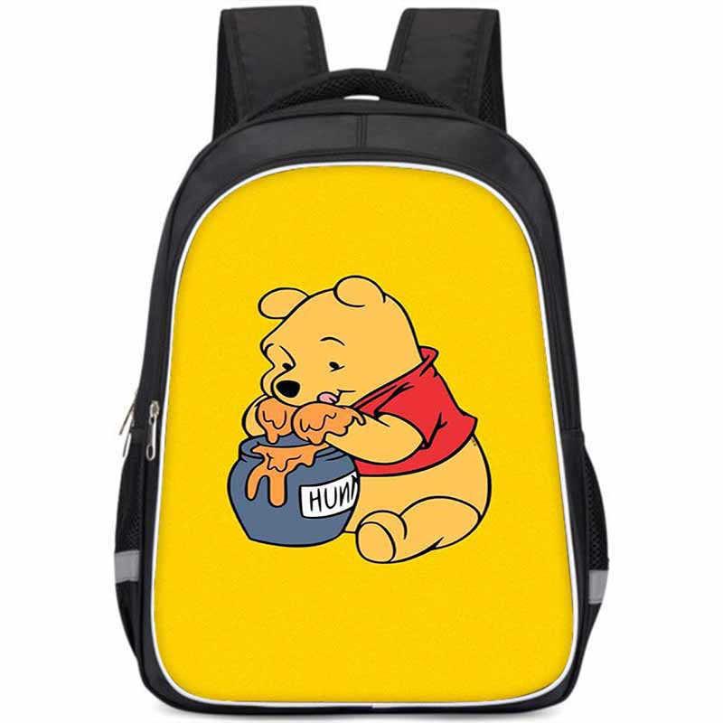 Winnie The Pooh Large Capacity Lightweight 3d School Backpack For Kids And Students Unisex Oxford Fabric